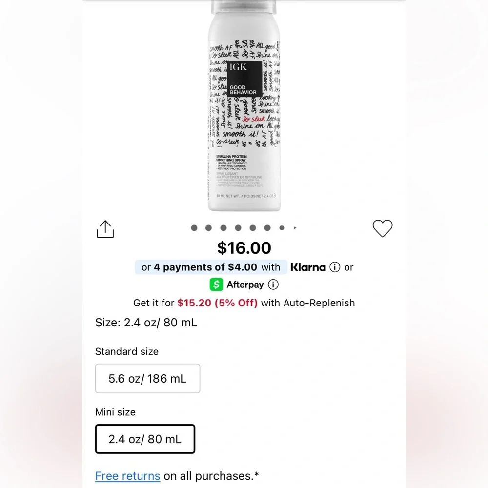 🌟NEW🌟IGK-Good Behavior Spirulina Protein Smoothing Spray~ includes💗Spa Hairband💗